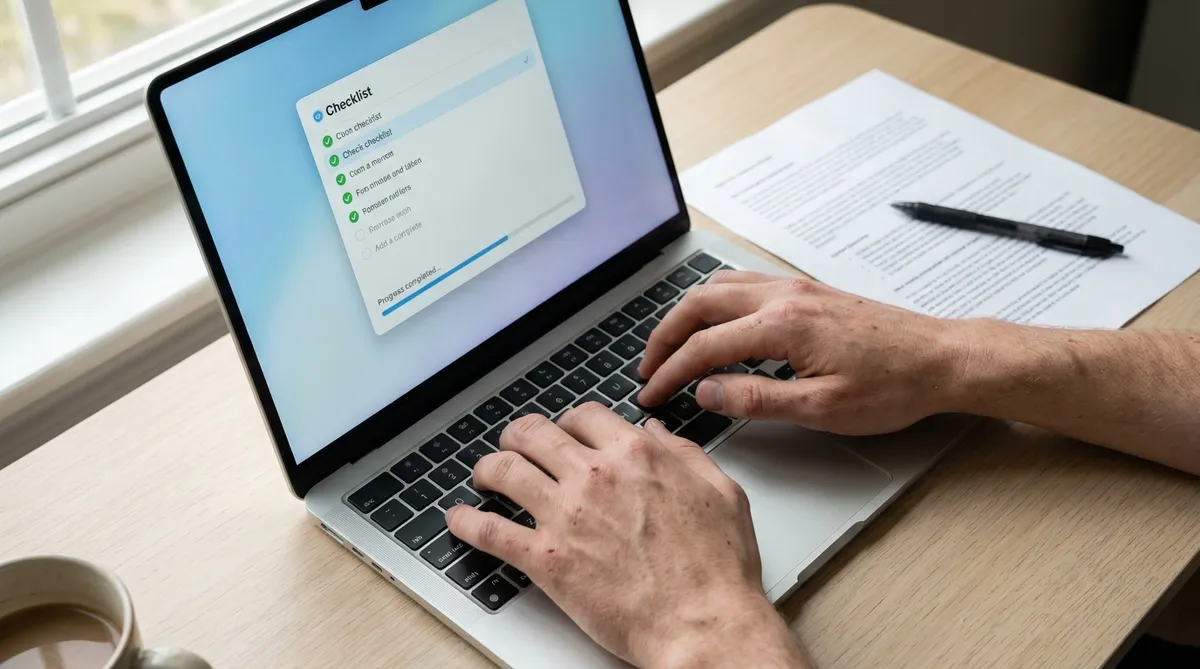 Propriétaire de PME complétant son évaluation des risques psychosociaux en ligne